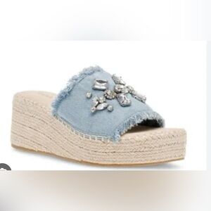 Anne Klein Crystal Espadrille Sandals Size 12